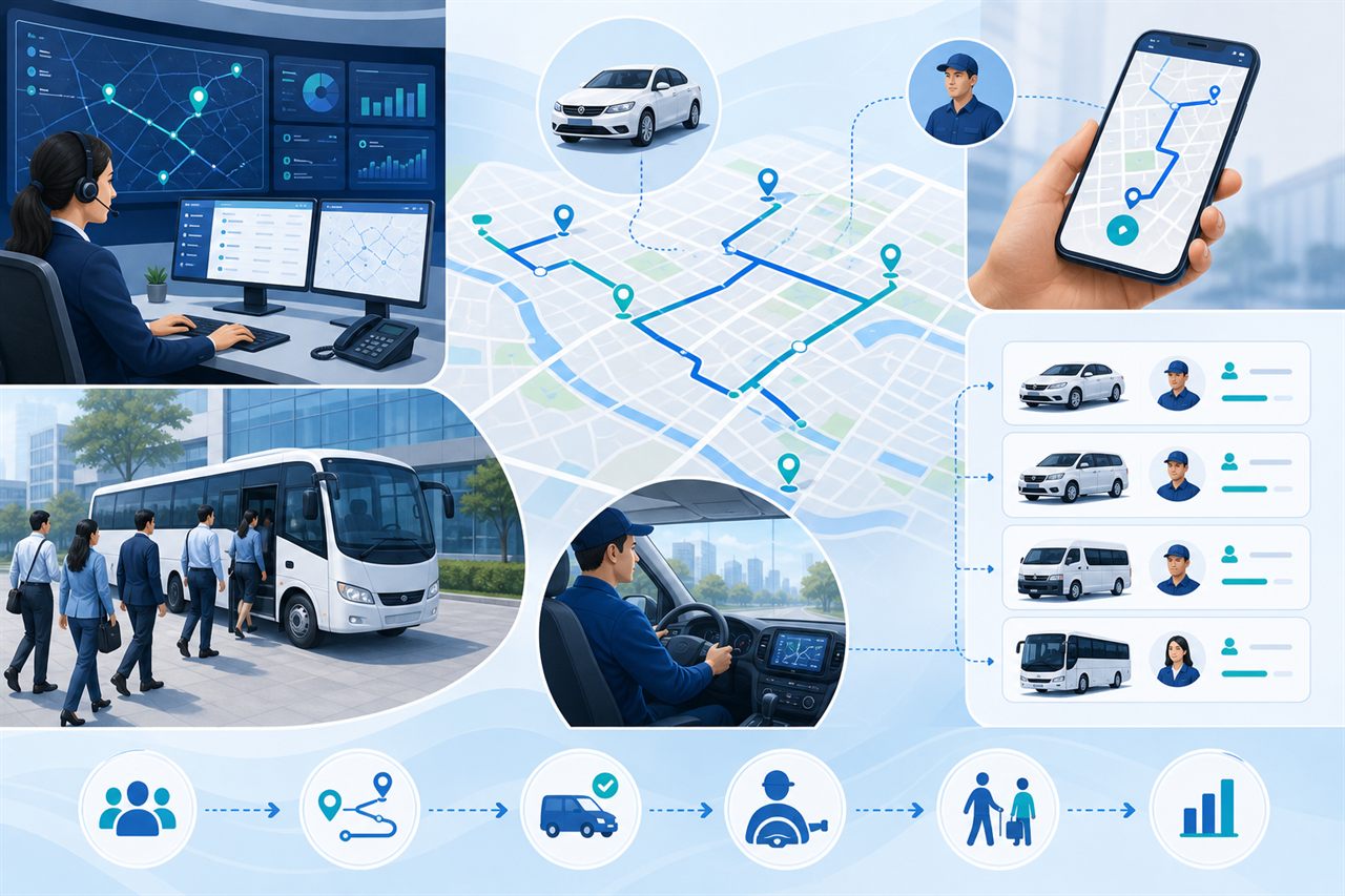 Transport operations control center illustration